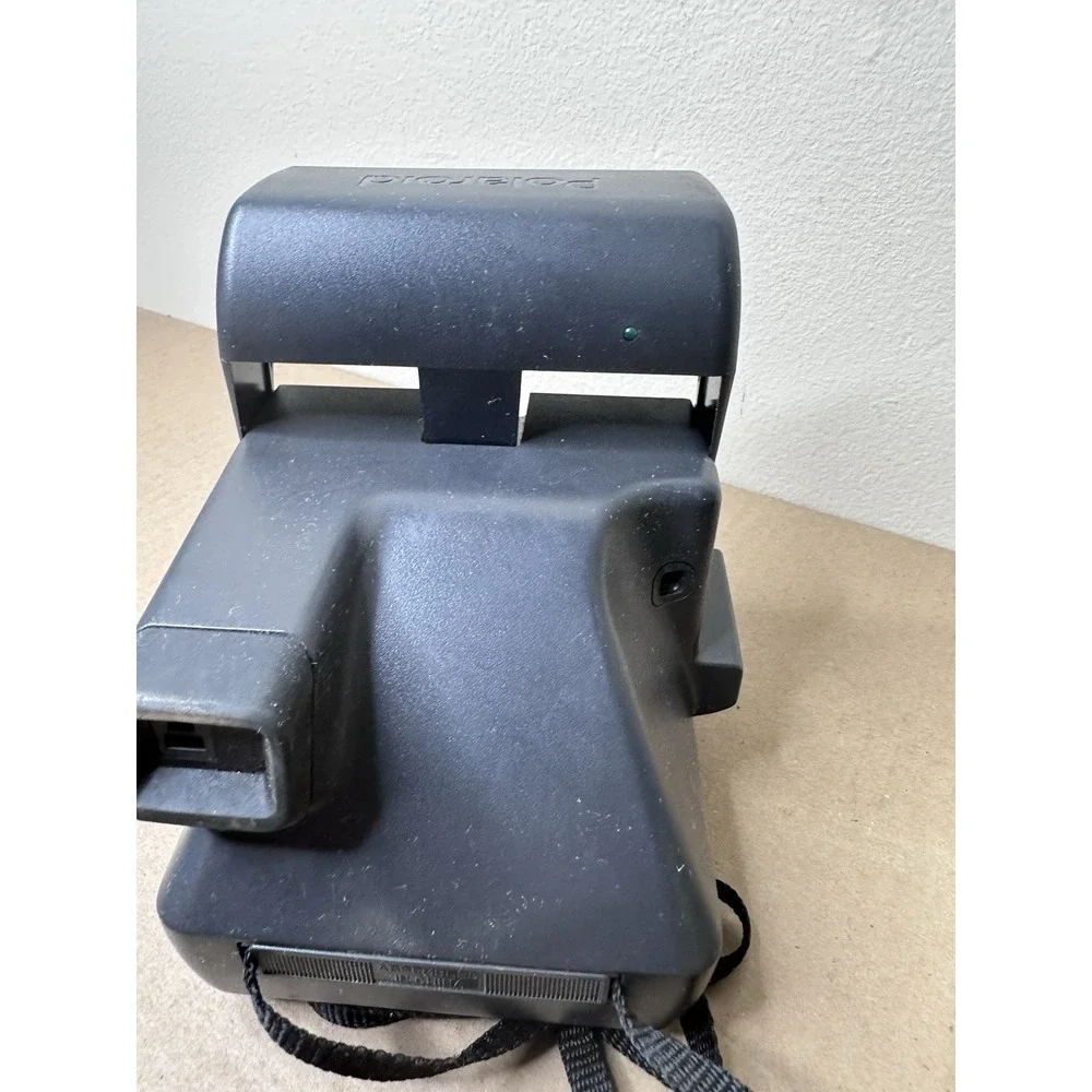 Vintage Polaroid 600 One Step Flash Instant Film Camera Black with Strap
